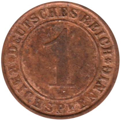 1 Reichspfennig, 1932 Reverse