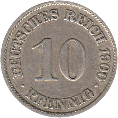 10 Reichspfennigs, 1900 Reverse