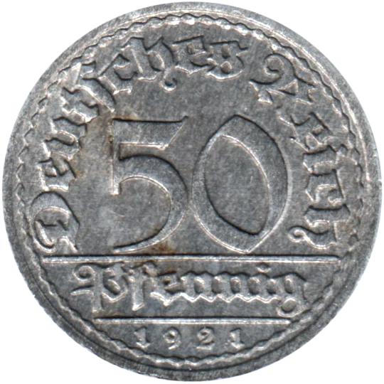 50 Reichspfennigs, 1921 Reverse