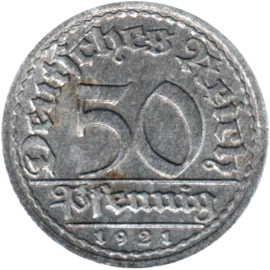 Preview 50 Reichspfennigs, 1921 reverse