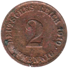 Preview 2 Reichspfennigs, 1910 reverse