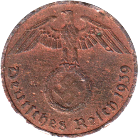 2 Reichspfennigs, 1939 Obverse