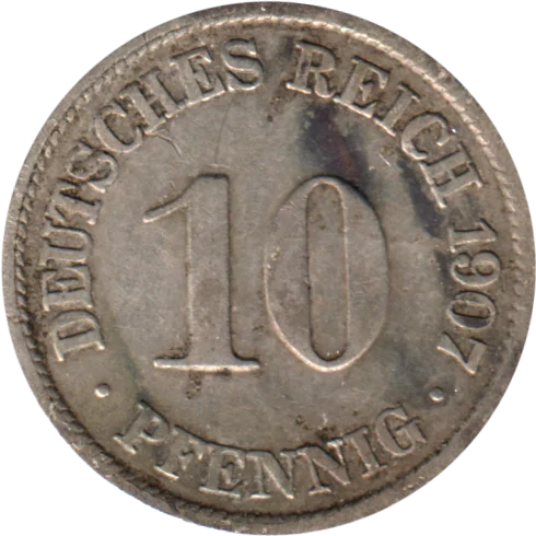 10 Reichspfennigs, 1907 Reverse