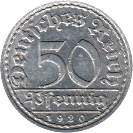 50 Reichspfennigs, 1920 Reverse