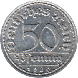Preview 50 Reichspfennigs, 1920 reverse