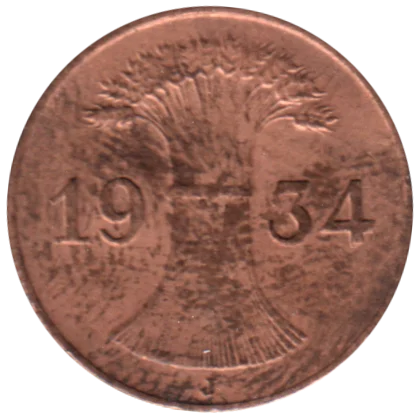 1 Reichspfennig, 1934 Obverse