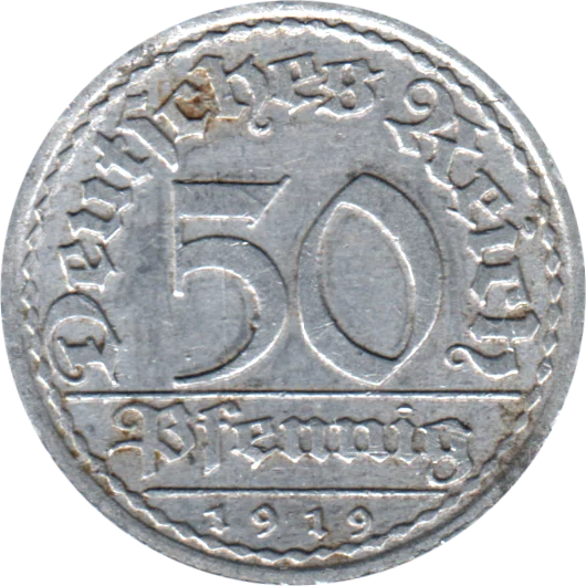 50 Reichspfennigs, 1919 Reverse