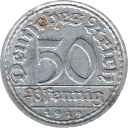Preview 50 Reichspfennigs, 1919 reverse