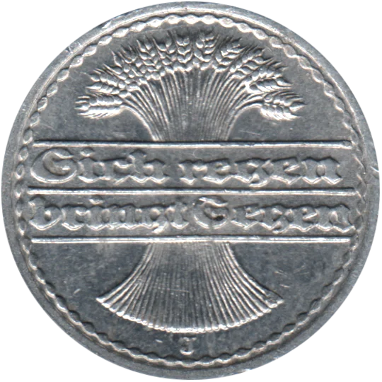 50 Reichspfennigs, 1921 Obverse