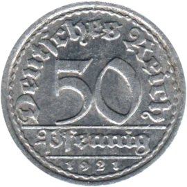 Preview 50 Reichspfennigs, 1921 reverse