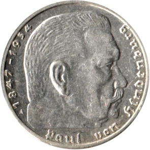 Preview 2 Reichsmarks, 1939 obverse