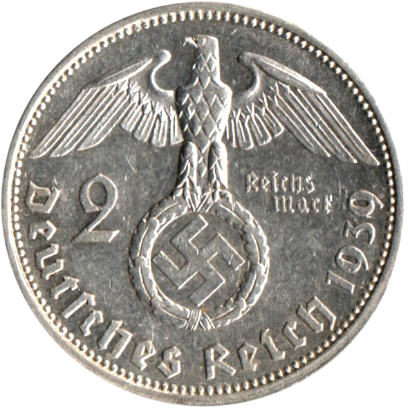 2 Reichsmarks, 1939 Reverse