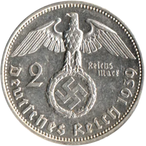 Preview 2 Reichsmarks, 1939 reverse