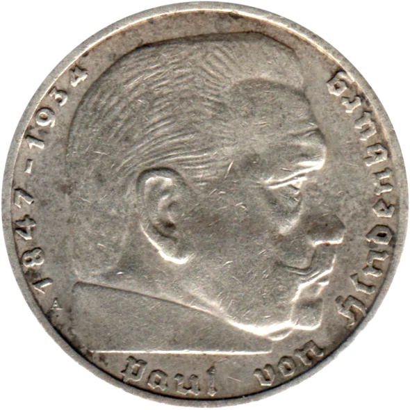 2 Reichsmarks, 1937 Obverse