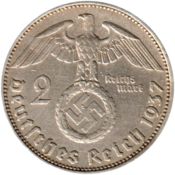 2 Reichsmarks, 1937 Reverse