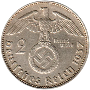 Preview 2 Reichsmarks, 1937 reverse