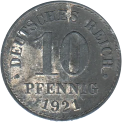 Preview 10 Reichspfennigs, 1921 reverse