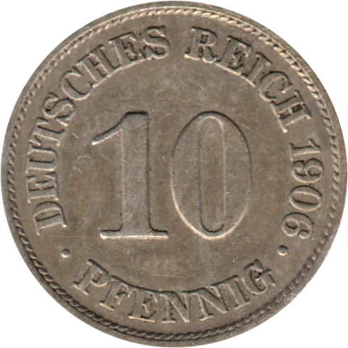 10 Reichspfennigs, 1906 Reverse