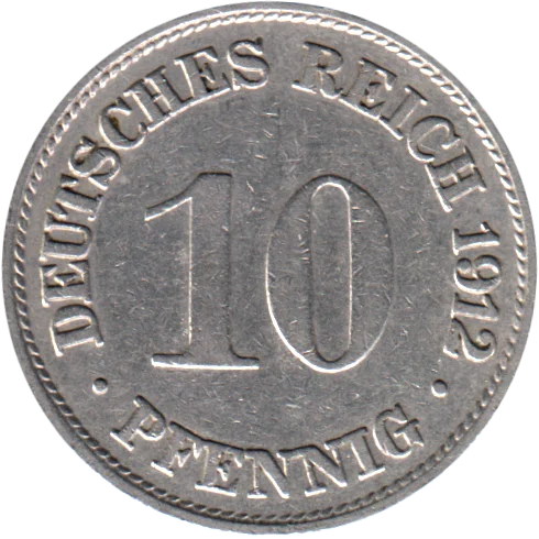 10 Reichspfennigs, 1912 Reverse