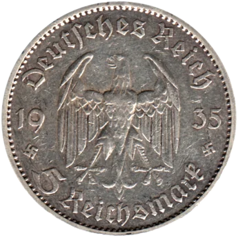 Preview 5 Reichsmarks, 1935 reverse