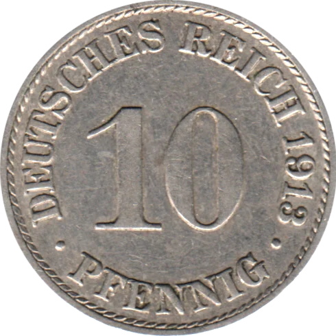 10 Reichspfennigs, 1913 Reverse