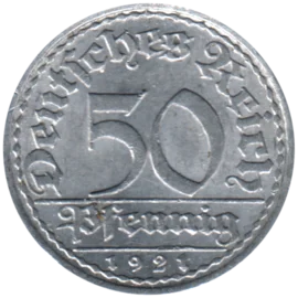 Preview 50 Reichspfennigs, 1921 reverse