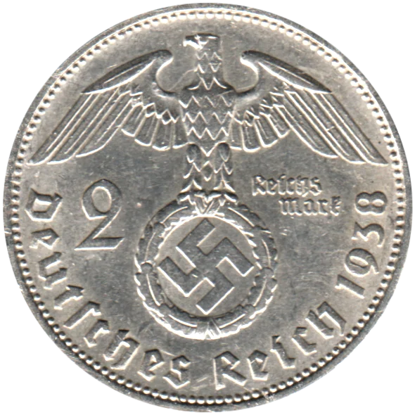 2 Reichsmarks, 1938 Reverse