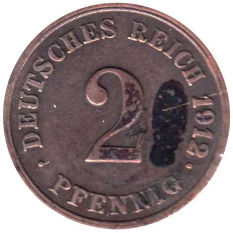 2 Reichspfennigs, 1912 Reverse