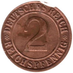 Preview 2 Reichspfennigs, 1924 reverse