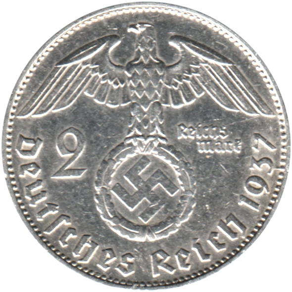 2 Reichsmarks, 1937 Reverse