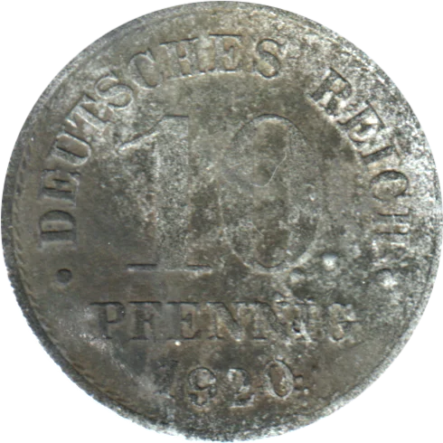 10 Reichspfennigs, 1920 Reverse