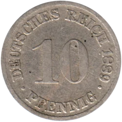 Preview 10 Reichspfennigs, 1889 reverse