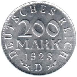 Preview 200 Reichsmarks, 1923 reverse