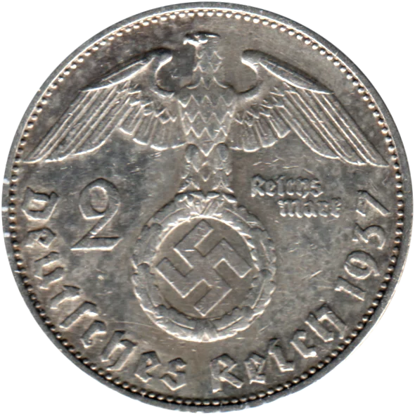 2 Reichsmarks, 1937 Reverse