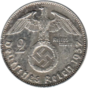 Preview 2 Reichsmarks, 1937 reverse