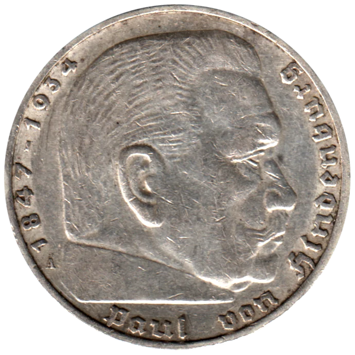 5 Reichsmarks, 1936 Obverse