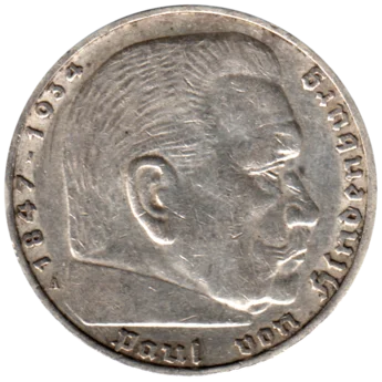 Preview 5 Reichsmarks, 1936 obverse