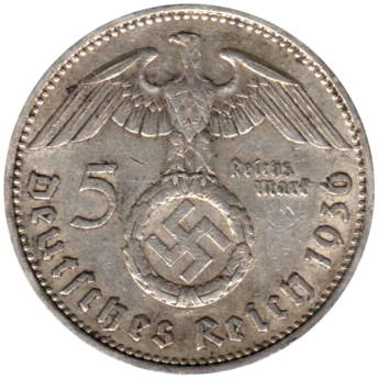 Preview 5 Reichsmarks, 1936 reverse