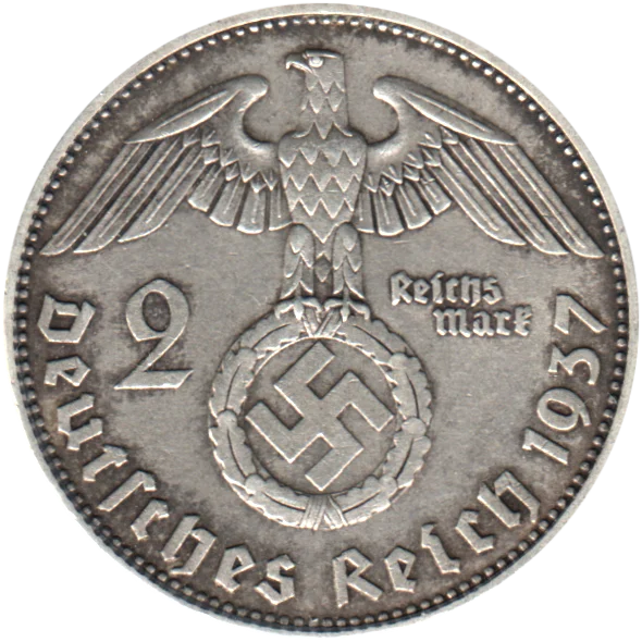 2 Reichsmarks, 1937 Reverse