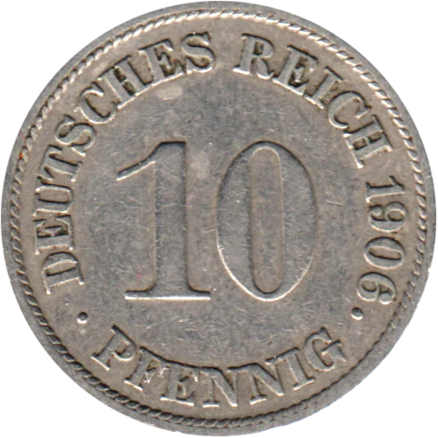 10 Reichspfennigs, 1906 Reverse