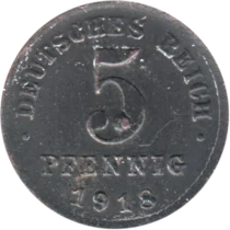 Preview 5 Reichspfennigs, 1918 reverse