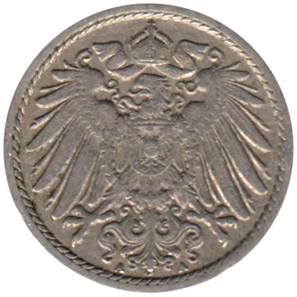 5 Reichspfennigs, 1908 Obverse