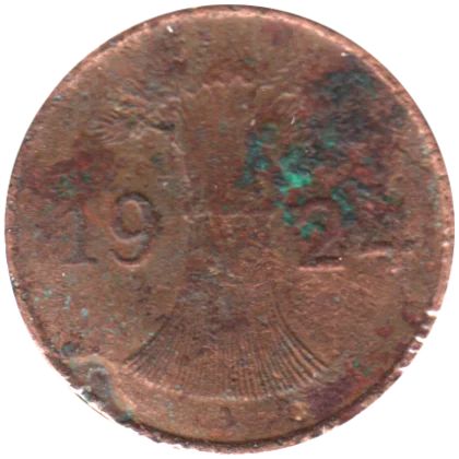 1 Reichspfennig, 1924 Obverse