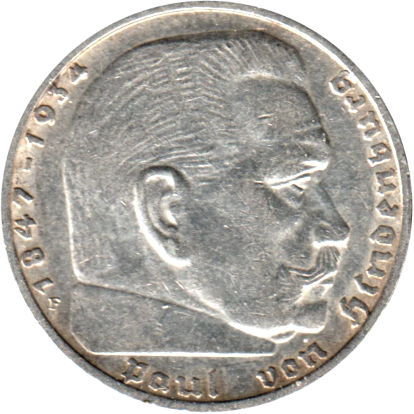 2 Reichsmarks, 1939 Obverse