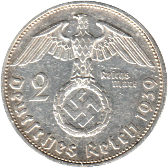 2 Reichsmarks, 1939 Reverse
