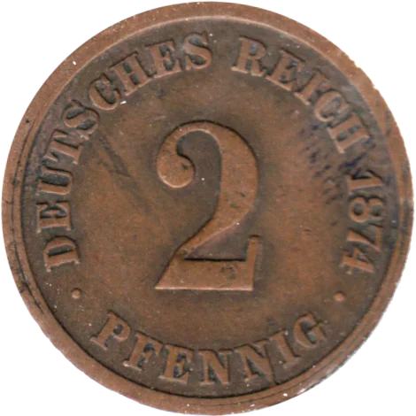 2 Reichspfennigs, 1874 Reverse