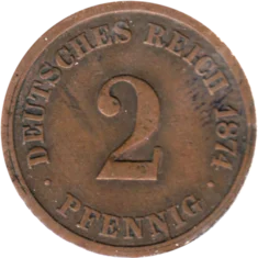 Preview 2 Reichspfennigs, 1874 reverse