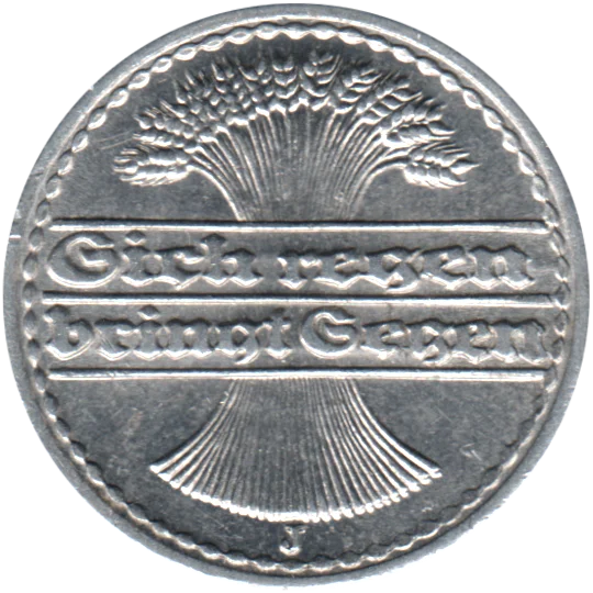 50 Reichspfennigs, 1922 Obverse
