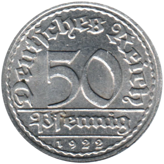 50 Reichspfennigs, 1922 Reverse