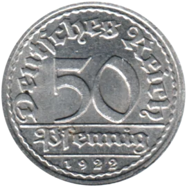 Preview 50 Reichspfennigs, 1922 reverse
